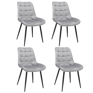 Set scaune bucatarie Onix, 4 piese, Gri Deschis