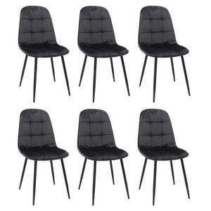 Set scaune bucatarie Gya, 6 piese, Negru