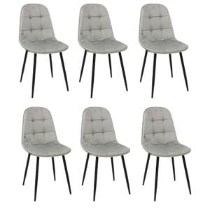 Set scaune bucatarie Gya, 6 piese, Gri