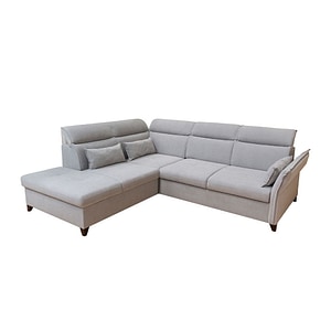 Coltar Extensibil Barry, Vega 04 Stanga, cu Lada de Depozitare, 272 x 146 x 101 cm, Stofa Gri deschis