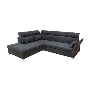 Coltar Extensibil Barry, Vega 34 Stanga, cu Lada de Depozitare, 272 x 146 x 101 cm, Stofa Gri Inchis