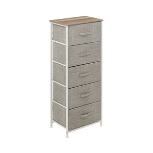 Comoda Gerda Bej, cadru metalic, sertare poliester, 45 x D 30 x H 114 cm, 6 kg