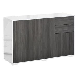 Dulap multifunctional cu deschidere prin apasare HomCom, 117x36x74cm, pAl, Gri