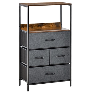 Comoda cu 4 sertare pliabile HomCom, 58x29x103cm, mdf, maro