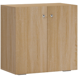 Multifunctional HomCom cu 2 usi pentru sufragerie sau birou HomCom, 70x39x70cm, pAl, lemn natural