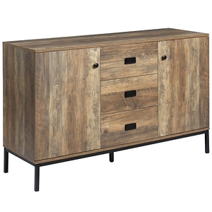 Dulap lateral industrial de depozitare cu sertare rafturi reglabile HomCom, 120x39.5x77cm, pAl, maro