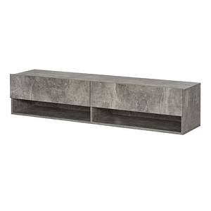Dulap tv pana la 60" suspendat cu 4 compartimente si 2 usi HomCom, 140x32x31cm, pAl, Gri