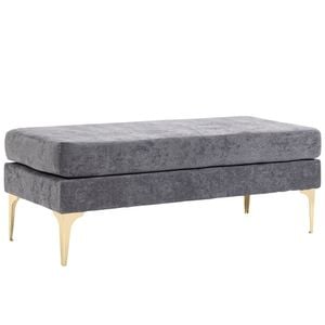 Banca pentru pat de dormitor cu 2 niveluri HomCom, 121x50.5x46.5 cm, PL, Gri