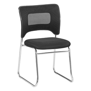 Scaun stivuibil DacEnergy, baza metalica in culoarea crom, plasa neagra, de sedinte, 47 x 56 x 82,5 cm