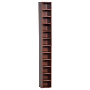 Biblioteca tip coloana cu etajere HomCom, 21x20x175cm, MDF, Maro