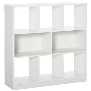 Biblioteca raft cu 8 compartimente HomCom, 97.5x30x100 cm, MDF, Maro
