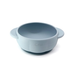 Bol din silicon cu ventuza pentru diversificare bebelusi, Elpi, Sky, fara alergeni, 6 luni+
