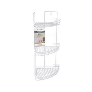 Raft pentru baie si bucatarie Confortime, suspendat, metalic, 3 rafturi, alb, 49x24.5x19.5 cm