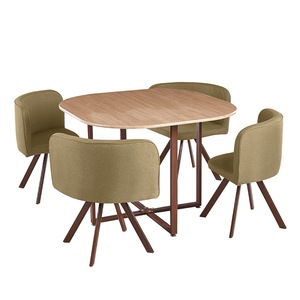 Set masa cu 4 scaune, dining, bucatarie, living, culoare maro deschis, natural