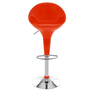 Scaun de bar DacEnergy, structura din otel cromat, sezut si spatar din plastic, reglabil pe inaltime, rotativ, 100 cm, portocaliu