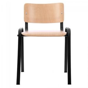 Scaun DacEnergy, realizat din lemn stratificat fag, fix, operational, design clasic si practic, 71x47.5x48.5 cm, negru si natur