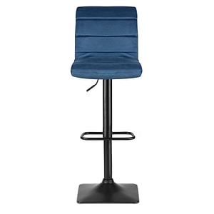 Scaun de bar cu spatar DacEnergy, din velur, suport pentru picior, reglabil pe inaltime, stabil, albastru