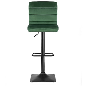 Scaun de bar cu spatar DacEnergy, din velur, suport pentru picior, reglabil pe inaltime, stabil, verde