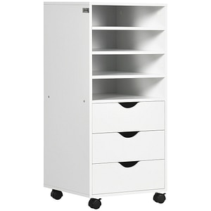 Dulap cu sertare pentru birou Vinsetto, 40 x 30 x 83cm, PAL, Alb