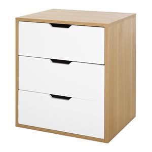 Dulap cu 3 sertare moderne pentru casa si birou HomCom, 55L x 45L x 65.5Hcm, PAL, Lemn natural