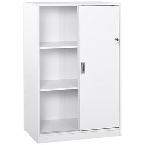Dulap pentru birou cu 3 rafturi si 2 chei de siguranta Vinsetto, 80cm x 40cm x 120cm, PAL, Alb