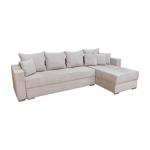 Coltar extensibil Claudia Mare XXL, Aragon 03, Arcuri Bonell, Lada de Depozitare, Interschimbabil, 310 x 175 x 75 cm, Stofa Bej Deschis