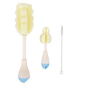 Perie KikkaBoo pentru biberoane, 3in1, Blue