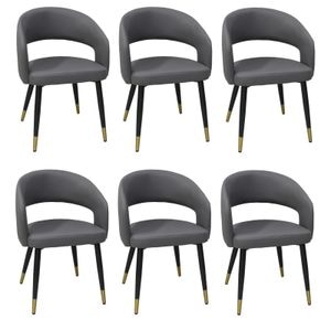 Set 6 scaune Monaco, piele ecologica, Gri