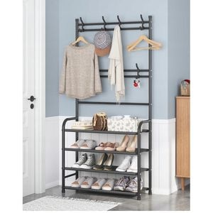 Cuier intrare JollyMag SZ37, suport cu 4 rafturi pentru incaltaminte, 80x26x152 cm