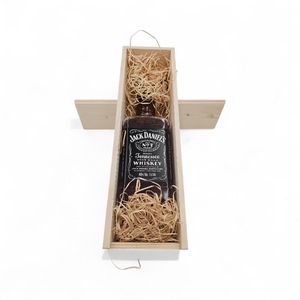 Set Cadou Whiskey Jack Daniel's Old No.7, 40%, Cutie de Lemn cu Capac Personalizat, 1L