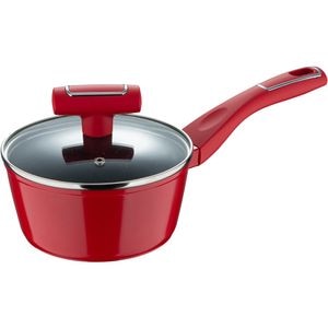 Cratita cu capac BERGNER Red Line BG-35388-RD, 1.18l, 16cm, aluminiu forjat, rosu