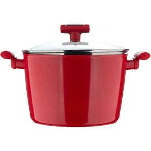 Oala cu capac BERGNER Red Line BG-35394-RD, 8.66l, 28cm, aluminiu forjat, rosu