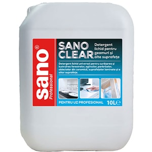 Solutie de curatare geamuri si alte suprafete SANO Professional Clear, 10 l