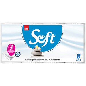 Hartie igienica SANO Soft, 3 straturi, 8 role