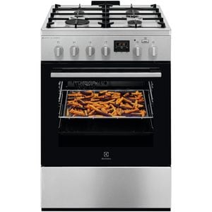 Aragaz ELECTROLUX LKK660220X, SteamBake, AirFry, 4 arzatoare, Gaz + Electric, L 60 cm, Grill, inox