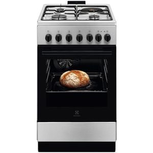 Aragaz ELECTROLUX LKM520011X, 4 arzatoare, Gaz + Electric, L 50 cm, Grill, inox