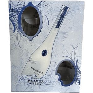 Set Vodka Pravda GBX, 0.7L + 2 pahare