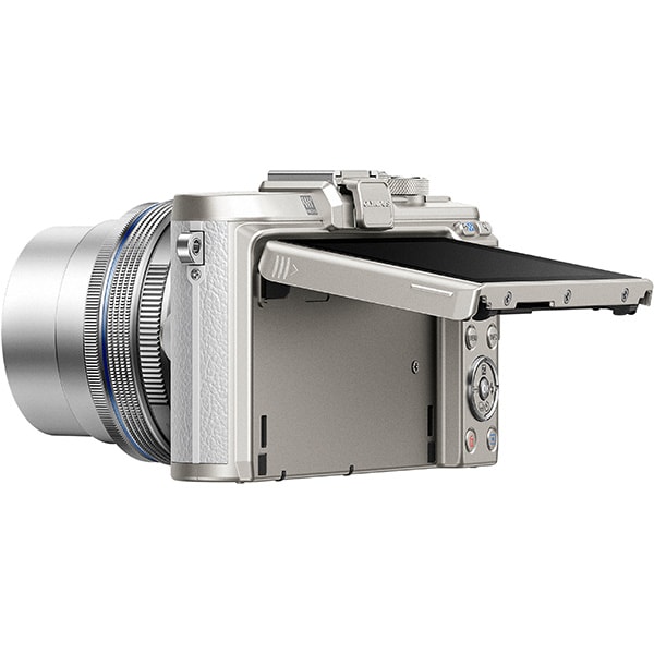 Aparat foto Mirrorless OLYMPUS E-PL8, 16.1 MP, Wi-Fi, argintiu + Obiectiv 14-42mm