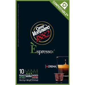 Capsule cafea VERGNANO Lungo, compatibile Nespresso, 10 capsule, 55g