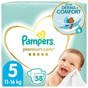 Scutece PAMPERS Premium Care nr 5, Unisex, 11-16 kg, 58 buc