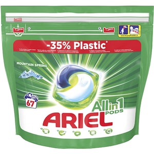 Detergent capsule ARIEL All in One PODS Mountain Spring, 67 spalari