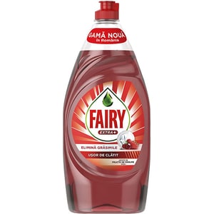 Detergent de vase FAIRY Extra+ Fructe de padure rosii, 900 ml