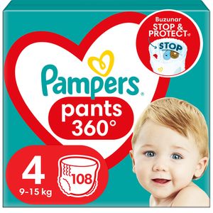 Scutece chilotel PAMPERS Pants Mega Box nr 4, Unisex, 9-15 kg, 108 buc
