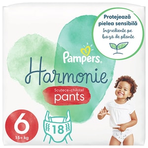 Scutece chilotel PAMPERS Harmonie Pants nr 6, Unisex, 15+kg, 18 buc