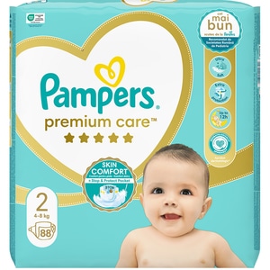 Scutece PAMPERS Premium Care Jumbo Pack nr 2, Unisex, 4-8 kg, 88 buc