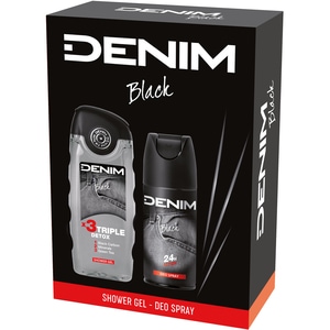 Set ingrijire corp DENIM Black: Gel de dus, 250ml + Deodorant spray, 150ml