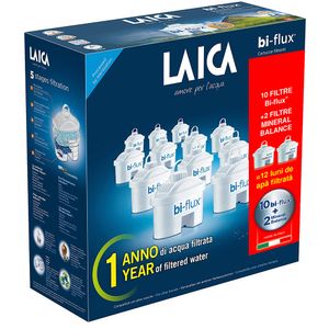 Set filtre apa LAICA F12K001: 10 cartuse filtrante Bi-flux + 2 cartuse Mineral Balance