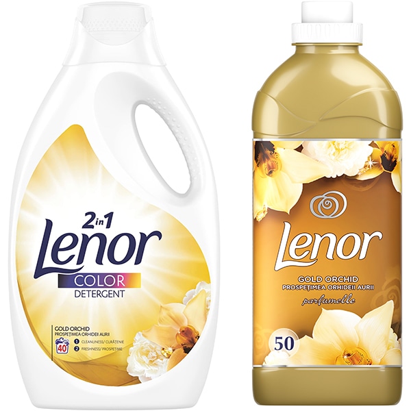 Pachet Detergent Lichid Lenor Gold Orchid 40 Spalari Balsam De Rufe Lenor Gold Orchid 1 5