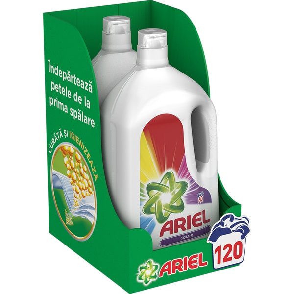 Detergent lichid ARIEL Color, 2 x 3.3 l, 120 spalari