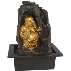 Fantana decorativa Buddha Mandara, rasina, 20 x 25 x 31 cm, auriu